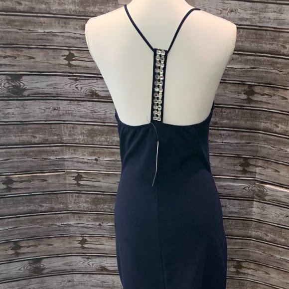 MONTEAU Navy Blue Sleeveless Halter Dress NWT - Picture 7 of 9